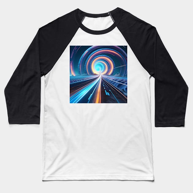 2097's Wormhole Highway Baseball T-Shirt by g-a-z-e